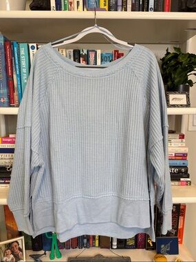 American Eagle Outfitters Big Hug Waffle-Knit Scoop Neck Sweater